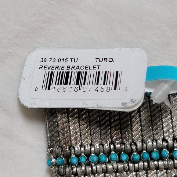 NWT Shiraleah Reverie Silver and Turquoise Chain Bracelet - Picture 4 of 5